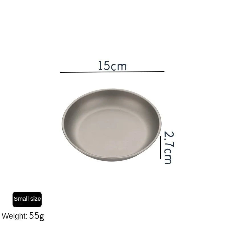 Pure Titanium Camping Plate – Lightweight, Antibacterial & Eco-Friendly Outdoor Tableware