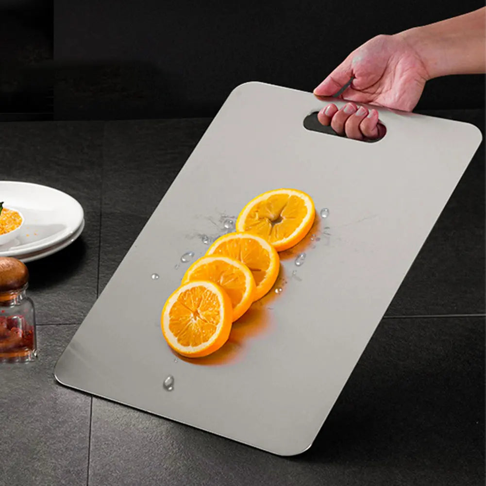 Titanium Stainless Steel Cutting Board – Durable, Double-Sided & Easy to Clean
