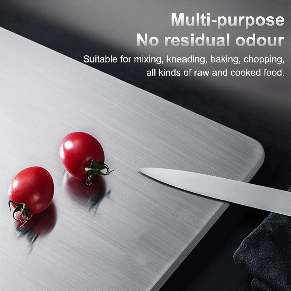 Titanium Stainless Steel Cutting Board – Durable, Double-Sided & Easy to Clean