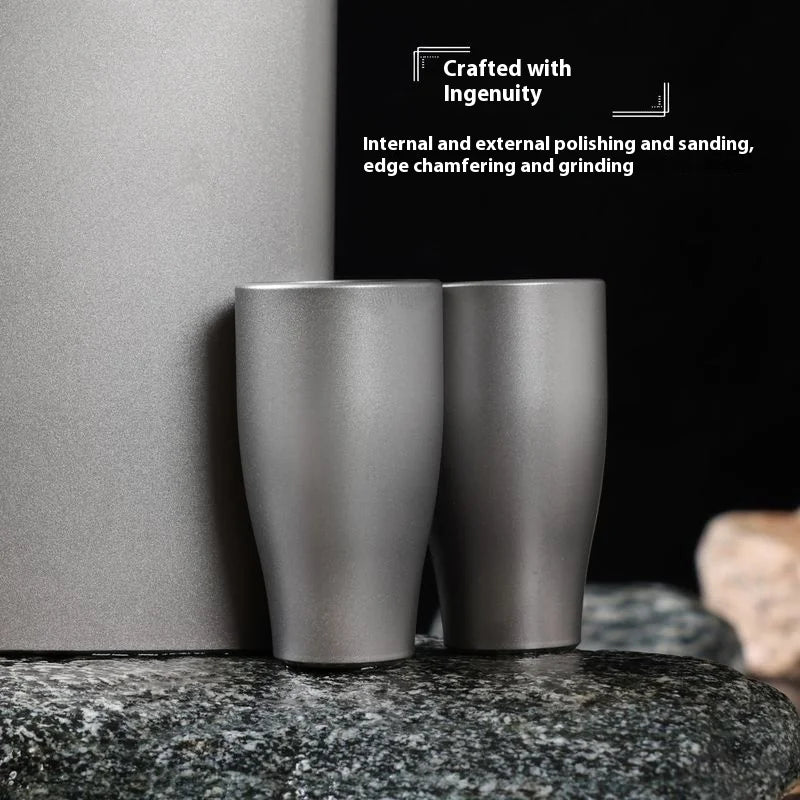 Pure Titanium Small Shot Glass Thickened Single Layer Titanium Alloy Drinking Cup For Hard Liquor And White Wine Outdoor Tools