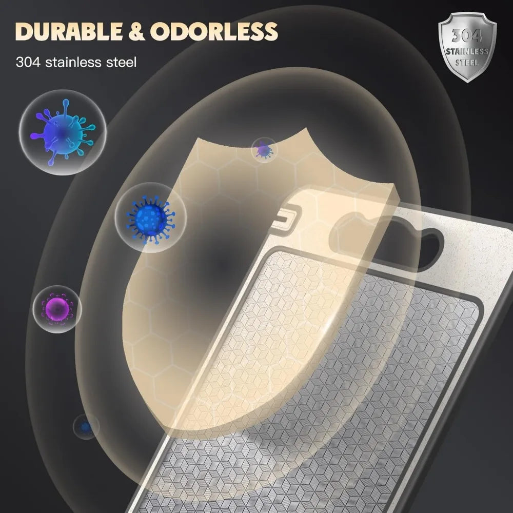 "Titanium Stainless Steel Cutting Board – Durable, Hygienic & Easy to Clean"