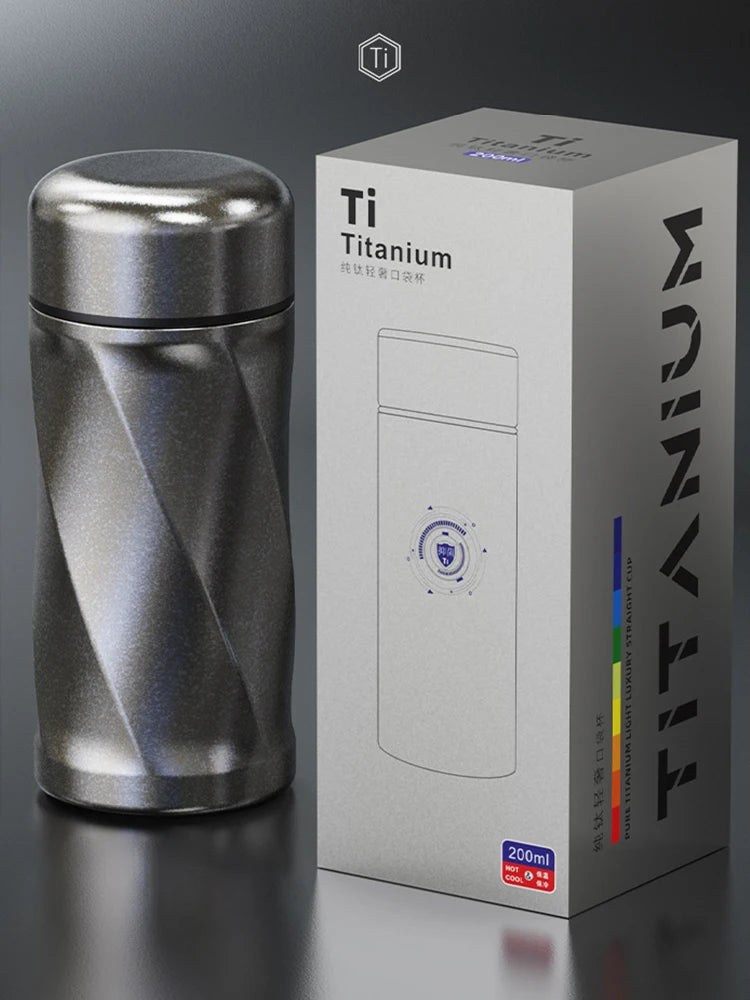 Mini Pocket Titanium Mug Tumbler 200ML Tea Infuser Separation titane Thermos Bottle for Coffee Vacuum Flask Cup termo titanio