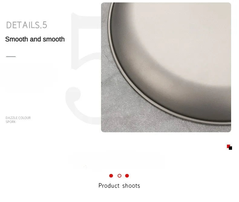 Pure Titanium Camping Plate – Lightweight, Antibacterial & Eco-Friendly Outdoor Tableware