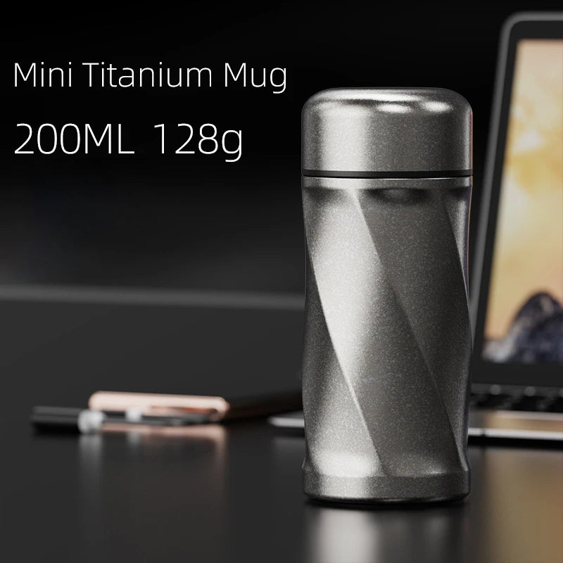 Mini Pocket Titanium Mug Tumbler 200ML Tea Infuser Separation titane Thermos Bottle for Coffee Vacuum Flask Cup termo titanio