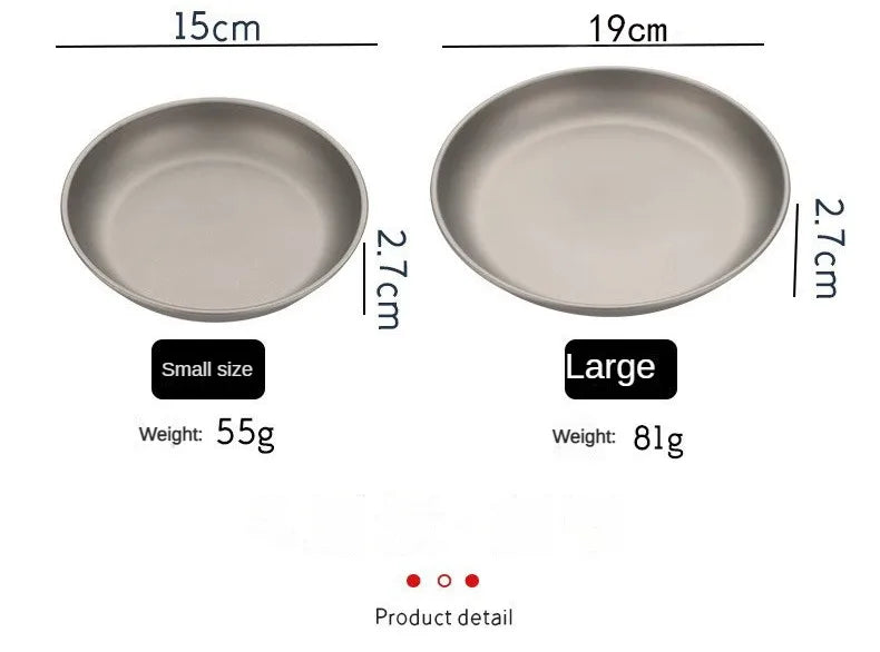 Pure Titanium Camping Plate – Lightweight, Antibacterial & Eco-Friendly Outdoor Tableware