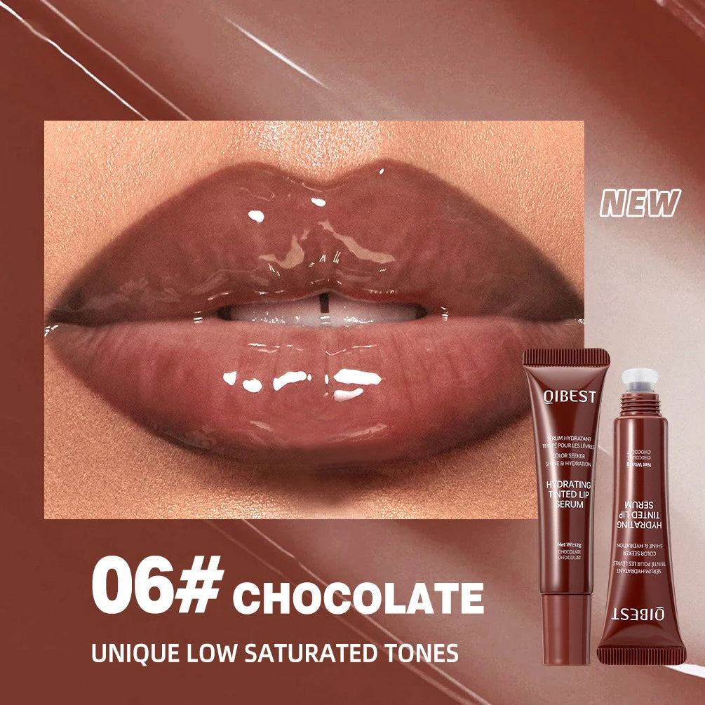QiBest Crystal Dark Brown Lip Gloss – Waterproof, Hydrating & Long-lasting Mirror Shine”