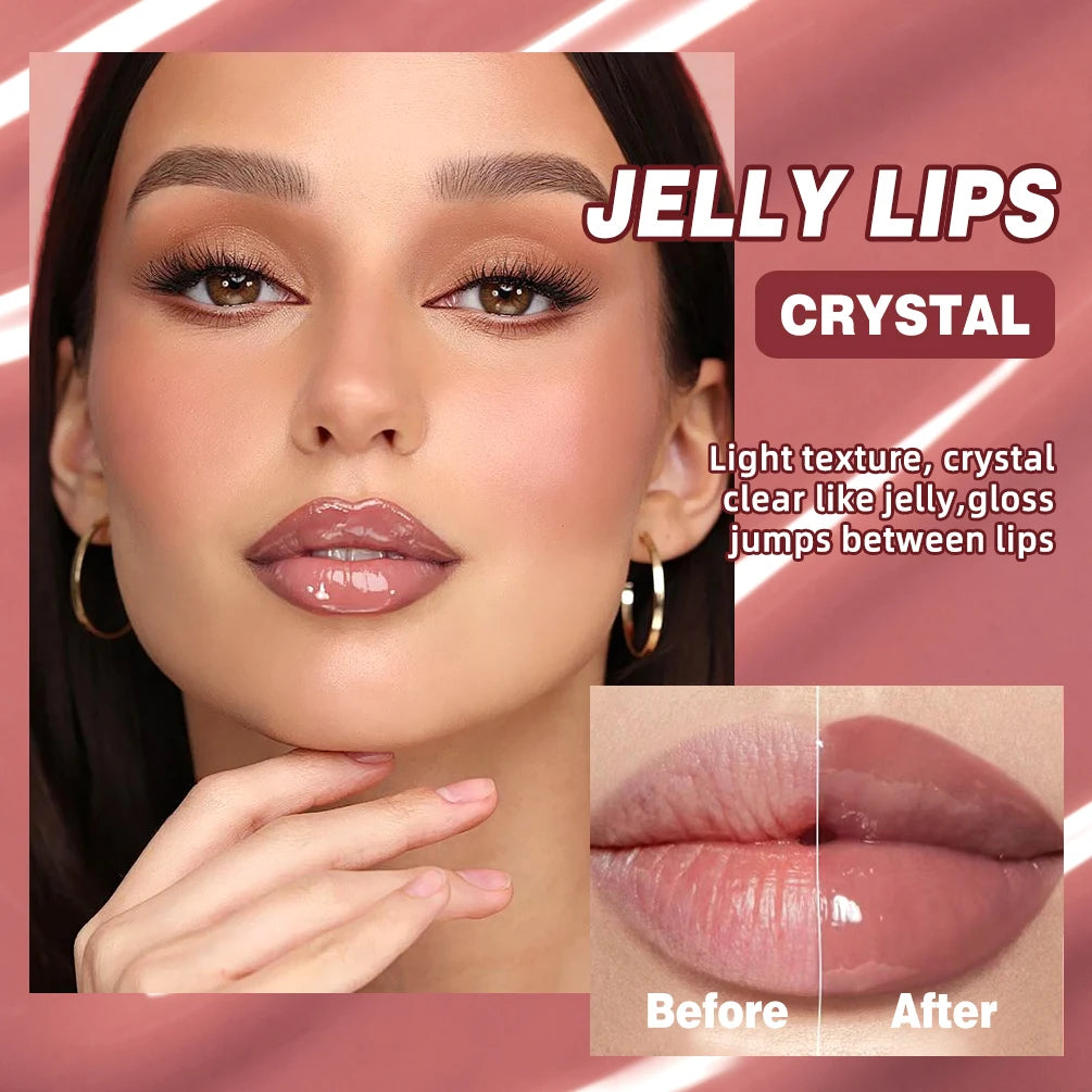 Nude Brown Plumping Lip Gloss | Moisturizing Transparent Lip Oil | Long-Lasting Hydrating Gloss for Smooth Lips