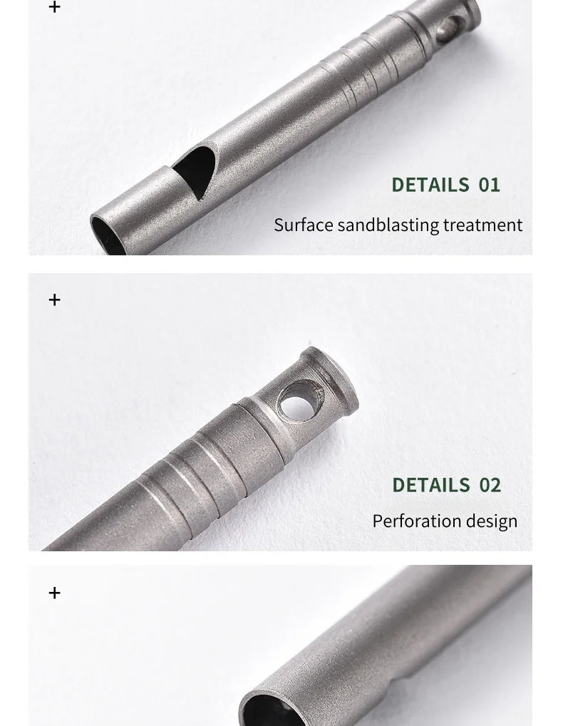 Titanium alloy single tube whistle referee whistle outdoor high decibel camping picnic training EDC small tool