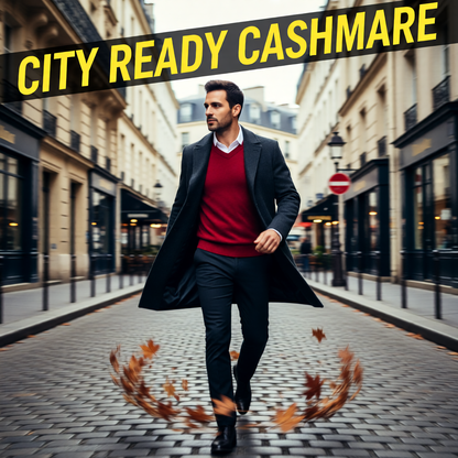 Men’s V-Neck Cashmere Wool Sweater – Soft Luxury Knit Pullover for Autumn & Winter