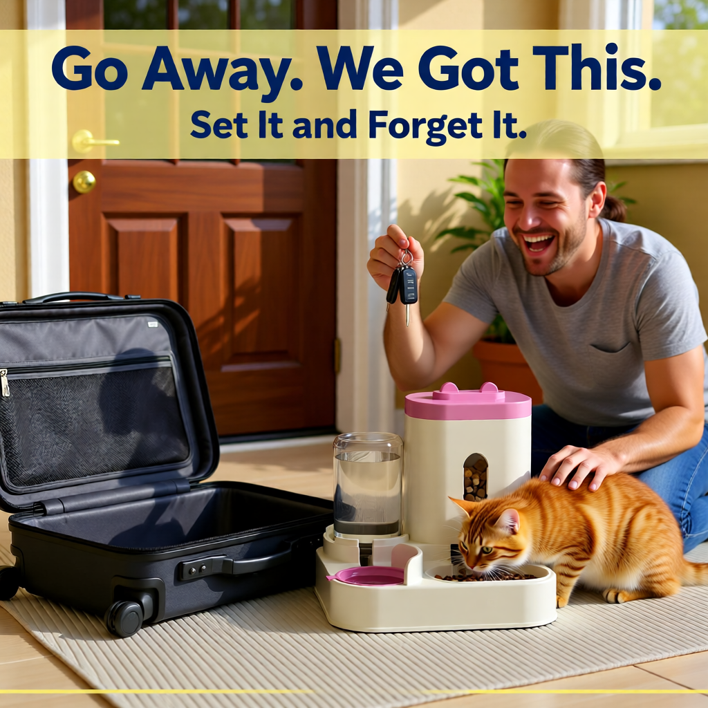 Automatic Pet Feeder & Water Fountain – Smart Large-Capacity Bowl for Cats & Dogs.