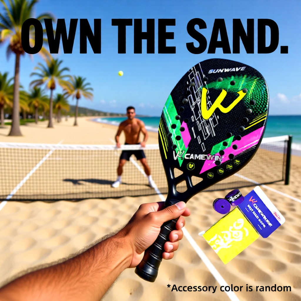 CAMEWIN 3K Carbon Beach Tennis Racket – Lightweight Power & Control for European Players