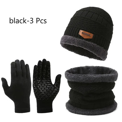 Winter Windproof Hat Gloves Scarf Set for Men Women,Touchscreen Gloves for Cold Weather, Warm Gift Set