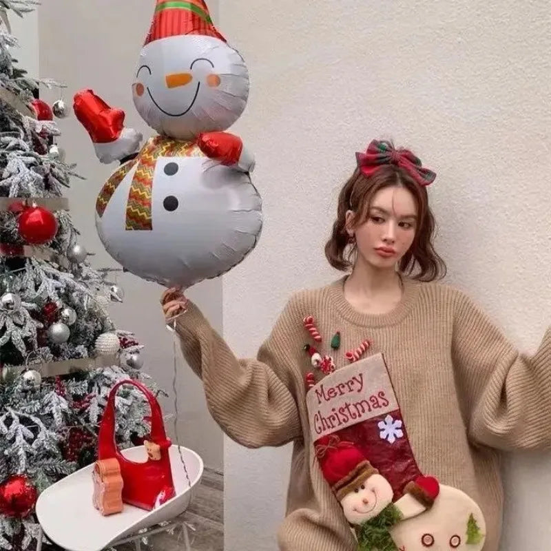 2026 Christmas Embroidery Loose Sweet Simple Jumper Pullover 3D Flower Knit Heavy Knitted Korea Goth New Feminine Tops Sweaters