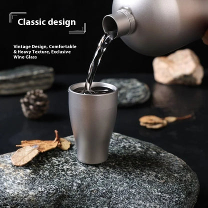 Pure Titanium Small Shot Glass Thickened Single Layer Titanium Alloy Drinking Cup For Hard Liquor And White Wine Outdoor Tools