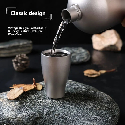 Pure Titanium Small Shot Glass Thickened Single Layer Titanium Alloy Drinking Cup For Hard Liquor And White Wine Outdoor Tools