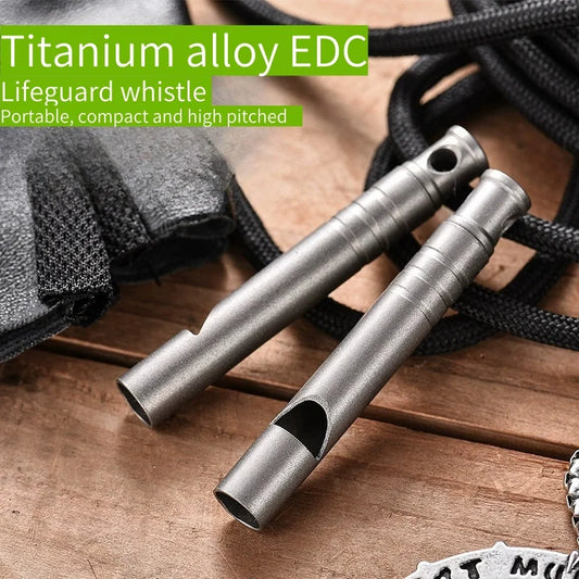 Titanium alloy single tube  whistle referee whistle outdoor high decibel camping picnic training EDC small tool