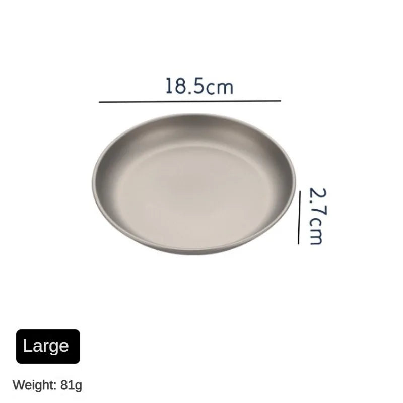 Pure Titanium Camping Plate – Lightweight, Antibacterial & Eco-Friendly Outdoor Tableware