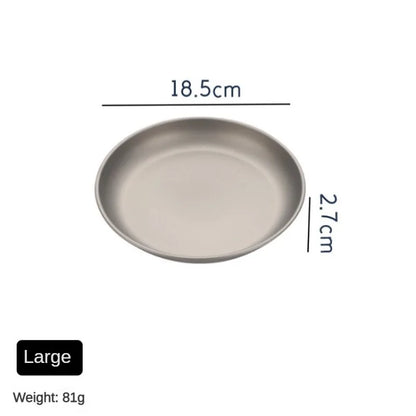 Pure Titanium Camping Plate – Lightweight, Antibacterial & Eco-Friendly Outdoor Tableware