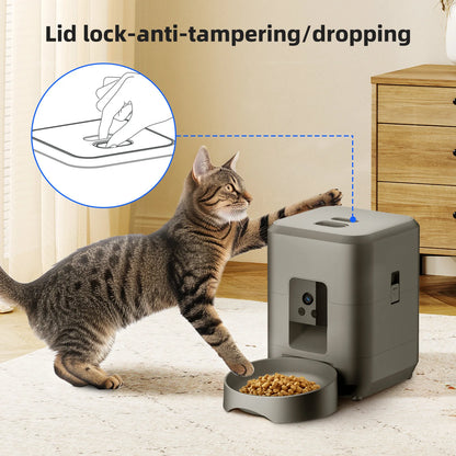 2L Smart Automatic Pet Feeder with Camera – WiFi Cat & Dog Food Dispenser with App Control, Voice & Timer