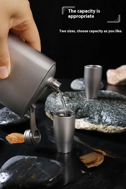 Pure Titanium Small Shot Glass Thickened Single Layer Titanium Alloy Drinking Cup For Hard Liquor And White Wine Outdoor Tools