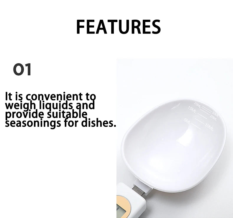 Digital Kitchen Spoon Scale | Mini LCD Food Weighing Tool 0.1–500g | Precision Measuring Spoon