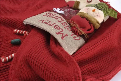 2026 Christmas Embroidery Loose Sweet Simple Jumper Pullover 3D Flower Knit Heavy Knitted Korea Goth New Feminine Tops Sweaters