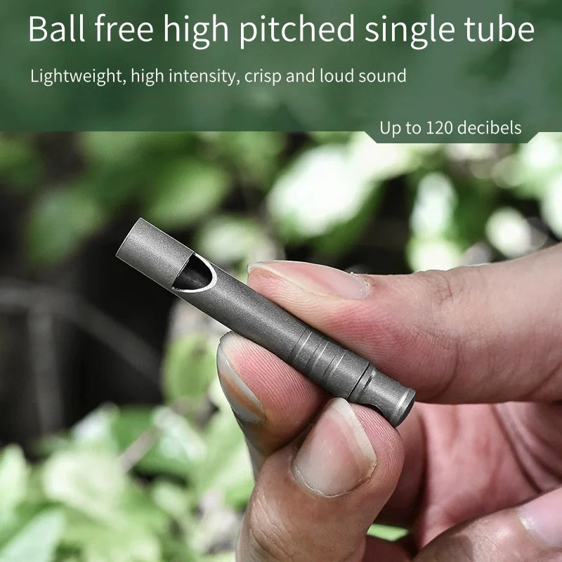 Titanium alloy single tube  whistle referee whistle outdoor high decibel camping picnic training EDC small tool