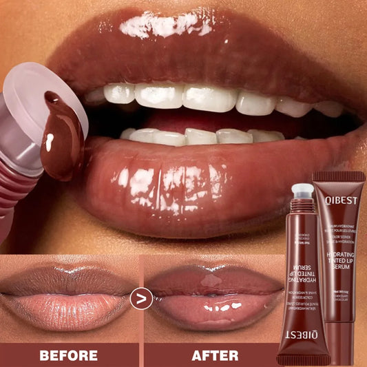 Nude Brown Plumping Lip Gloss | Hydrating Transparent Lip Oil | Long-Lasting Moisturizing Serum
