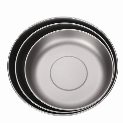 Camping Titanium Tableware Plate Titanium Lightweight Flat Plate 15/17/19cm