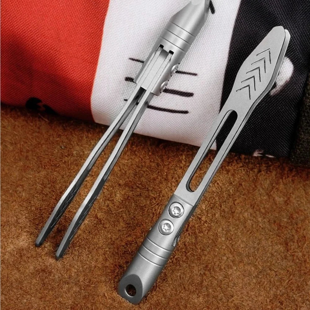 Thick Design Titanium Alloy Tweezers Precision Tool Mini Size Anti-Slip Tweezers Multi-Purpose Waterproof CNC Clip