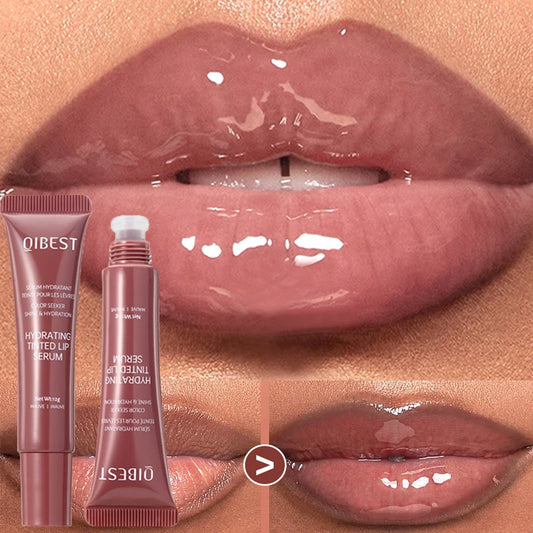 Nude Brown Plumping Lip Gloss | Moisturizing Transparent Lip Oil | Long-Lasting Hydrating Gloss for Smooth Lips
