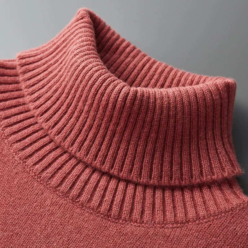 Men’s Cashmere Wool Sweater – Elegant Turn-Down Collar Knitwear for Autumn & Winter
