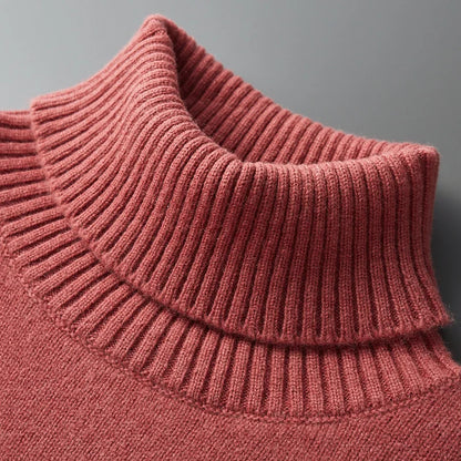 Men’s Cashmere Wool Sweater – Elegant Turn-Down Collar Knitwear for Autumn & Winter