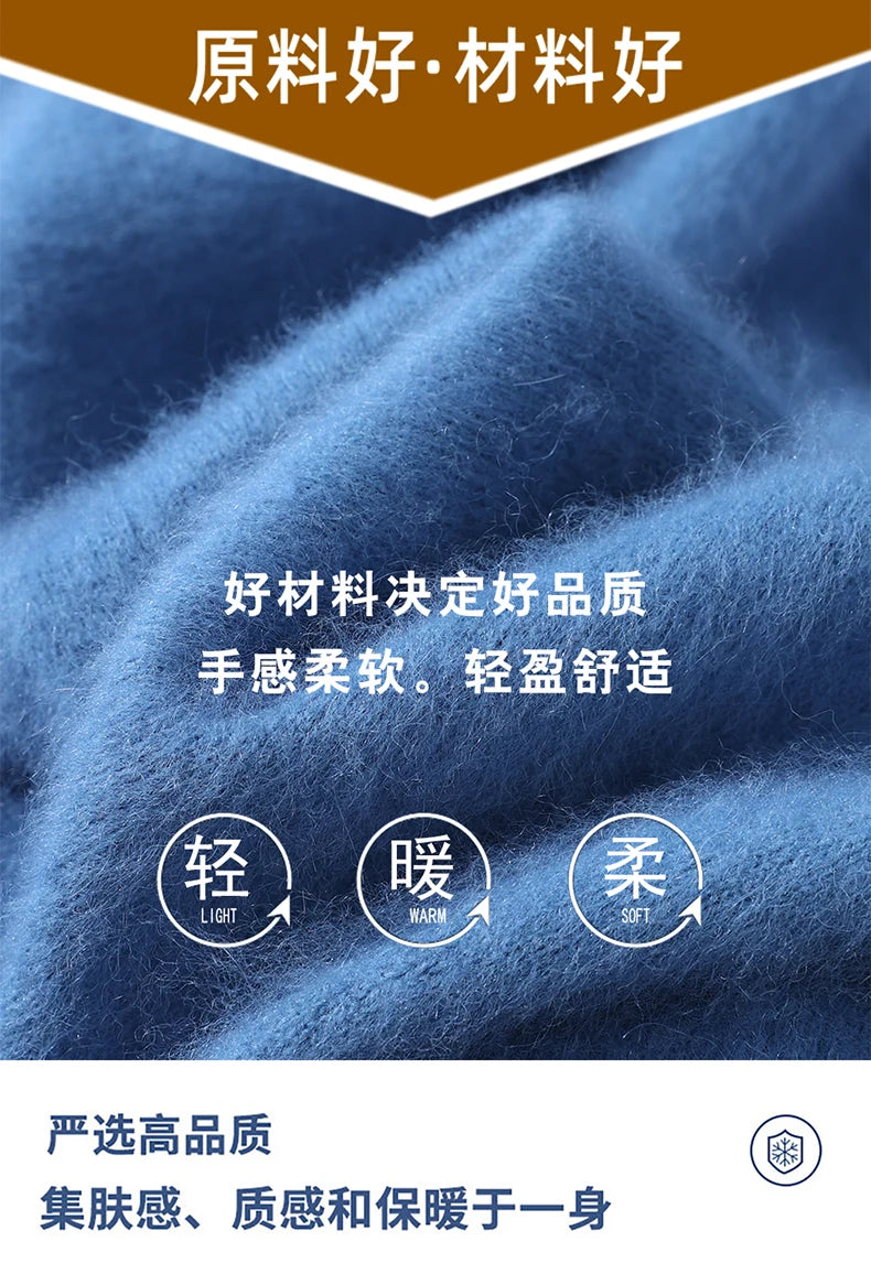 Men’s V-Neck Cashmere Wool Sweater – Soft Luxury Knit Pullover for Autumn & Winter