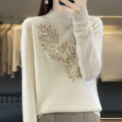 Women Sweaters Thick Warm Autumn Winter Mock
