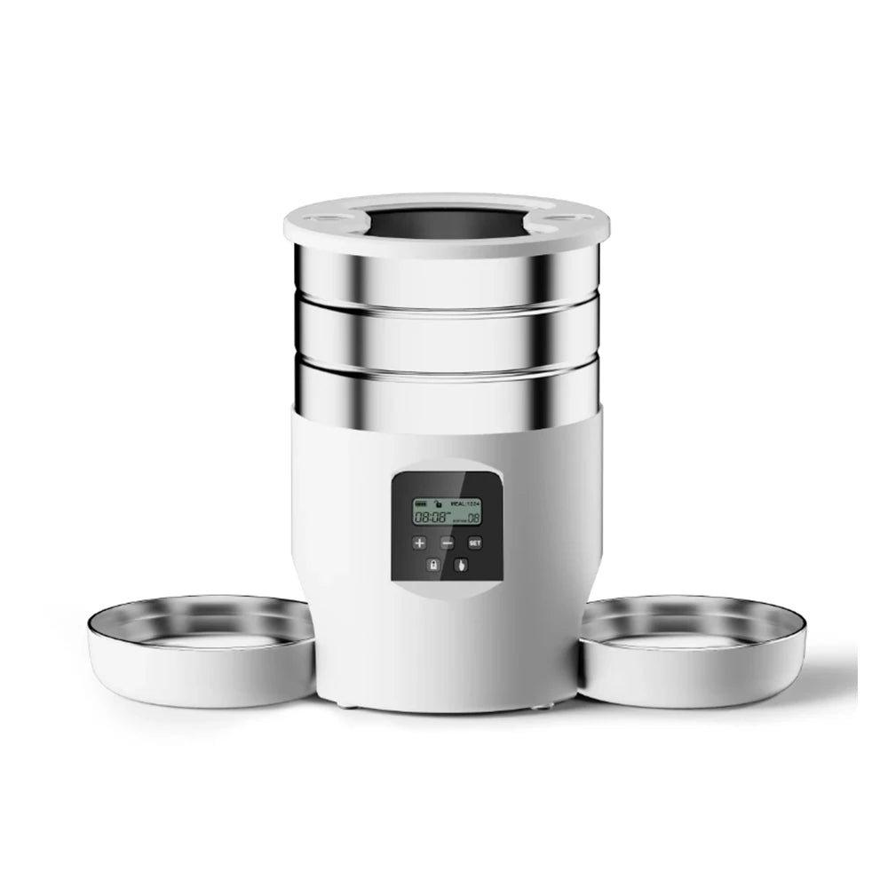 4.5L Smart WiFi Automatic Pet Feeder – Dual Stainless Steel Bowls | App & Button Control, Voice & Timer | Cat & Small Dog Dispenser