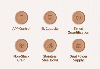 ROJECO Smart Automatic Cat Feeder – WiFi Pet Food Dispenser with Timer