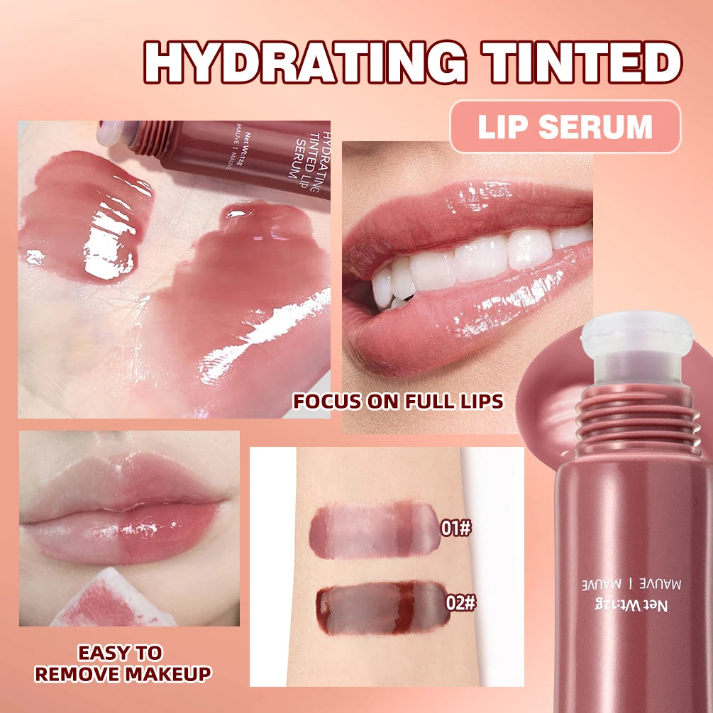 Nude Brown Plumping Lip Gloss | Moisturizing Transparent Lip Oil | Long-Lasting Hydrating Gloss for Smooth Lips