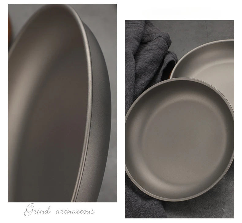 Pure Titanium Camping Plate – Lightweight, Antibacterial & Eco-Friendly Outdoor Tableware