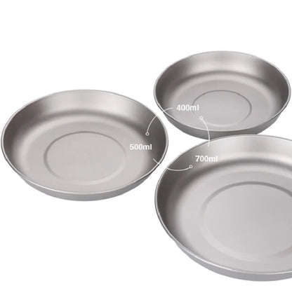 Camping Titanium Tableware Plate Titanium Lightweight Flat Plate 15/17/19cm