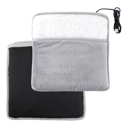 Soft USB Heated Foot Warmer Pad – Washable Plush Winter Heating Mat