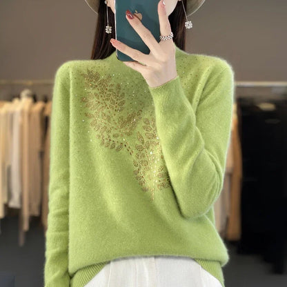Women Sweaters Thick Warm Autumn Winter Mock