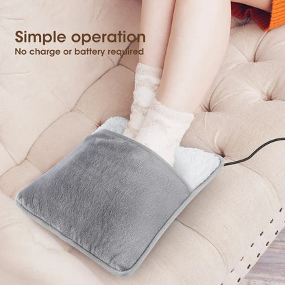 Soft USB Heated Foot Warmer Pad – Washable Plush Winter Heating Mat