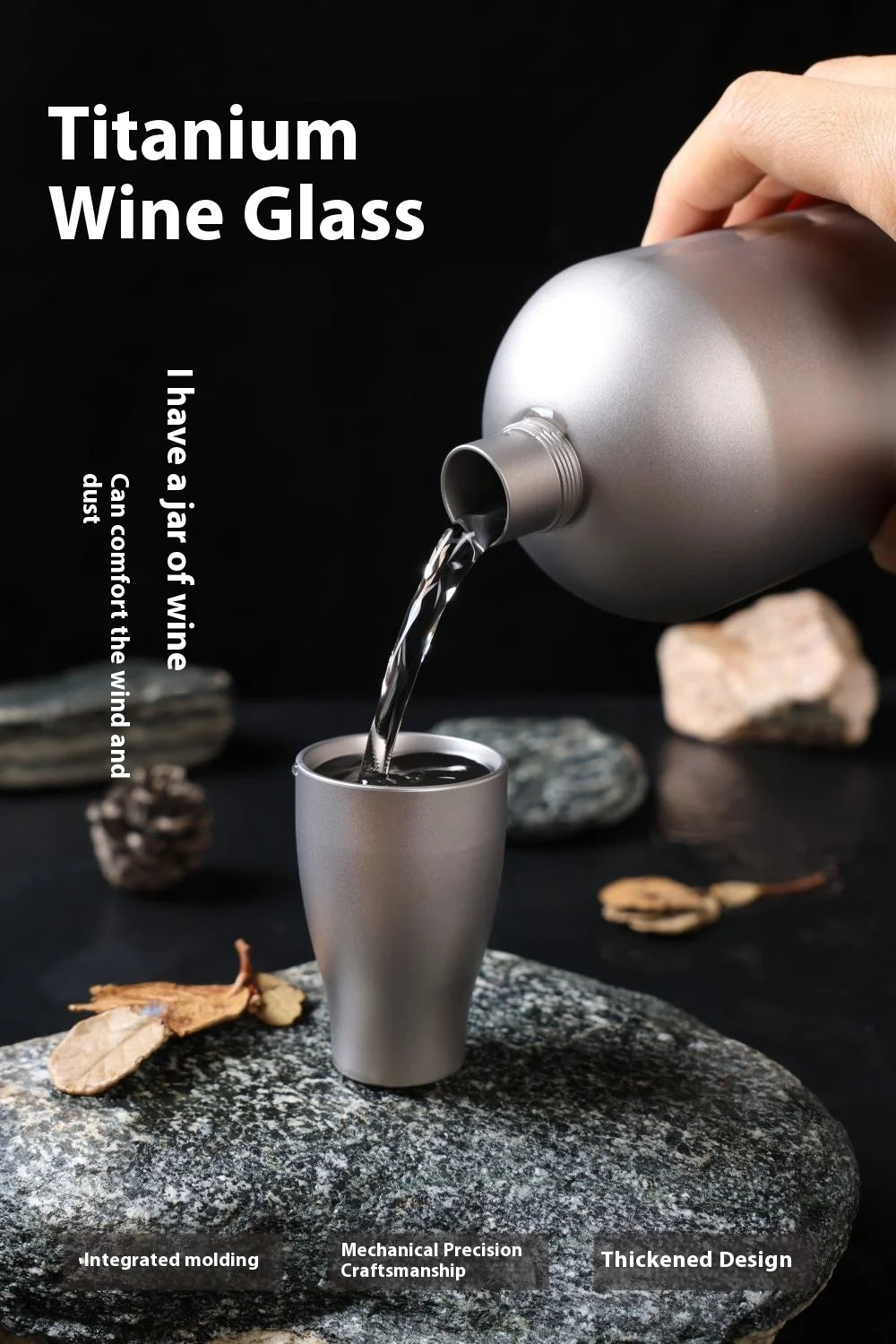 Pure Titanium Small Shot Glass Thickened Single Layer Titanium Alloy Drinking Cup For Hard Liquor And White Wine Outdoor Tools
