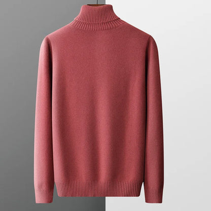 Men’s Cashmere Wool Sweater – Elegant Turn-Down Collar Knitwear for Autumn & Winter