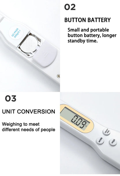 Digital Kitchen Spoon Scale | Mini LCD Food Weighing Tool 0.1–500g | Precision Measuring Spoon