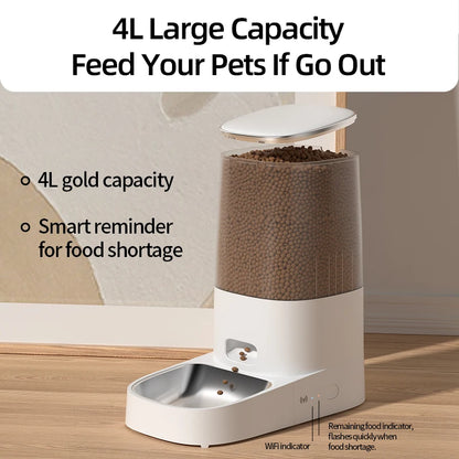ROJECO Smart Automatic Cat Feeder – WiFi Pet Food Dispenser with Timer