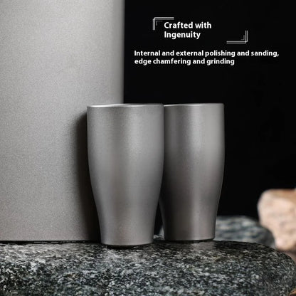 Pure Titanium Small Shot Glass Thickened Single Layer Titanium Alloy Drinking Cup For Hard Liquor And White Wine Outdoor Tools
