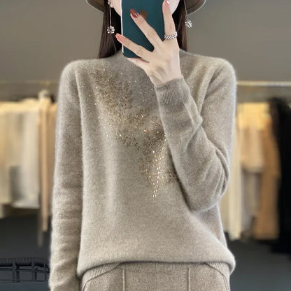Women Sweaters Thick Warm Autumn Winter Mock