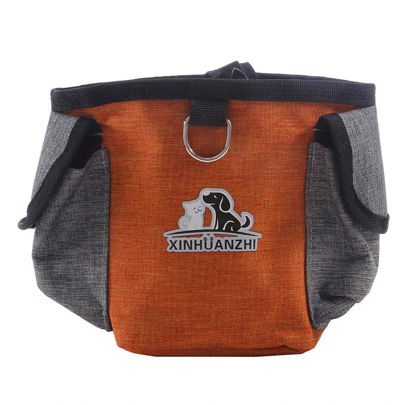 "Portable Dog Treat Training Pouch – Outdoor Snack Bag for Pets with Clip & Drawstring"